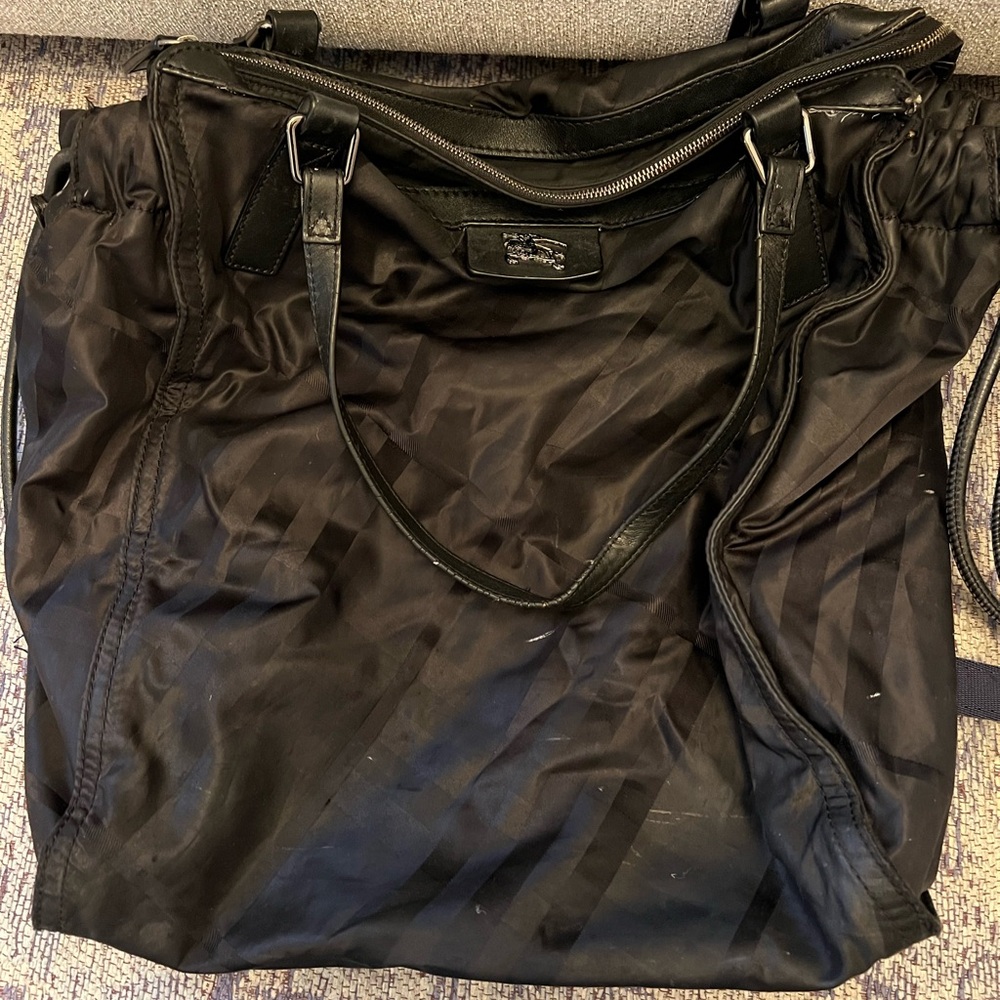 Burberry Black Nylon Tote Bag